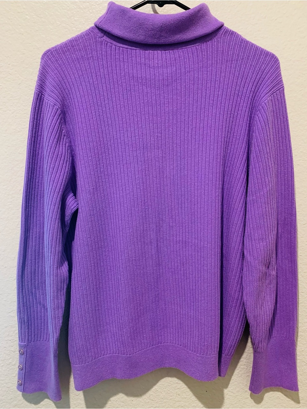 Talbots Violet Ribbed Turtleneck Sweater - Picture 3 of 6